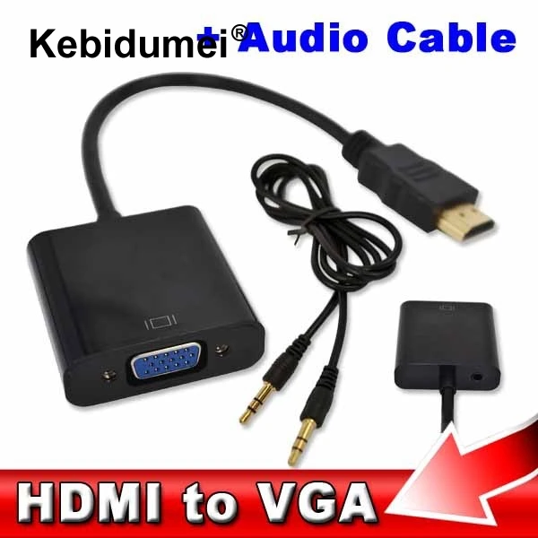 

HDMI to VGA + Audio Cable Male To Female Built-in Chipset 1080p Video Converter For Xbox 360 PS3 Android TV Box Media Player