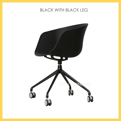 Black S Black L Современный дизайн, пластиковое и металлическое поворотное офисное компьютерное кресло для учебы с колесом, красивый модный дизайн, популярное сиденье для стула - Цвет: Black S Black L