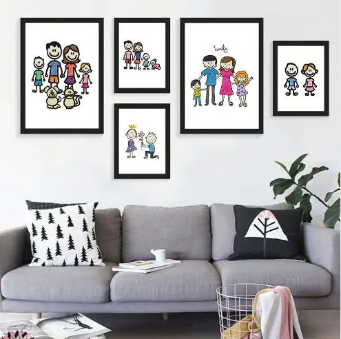 

Funny Wall Sticker Artwork Crayon Big A Family Art Canvas Prints Poster Home Decor Wall Pictures For Living Room No Frame