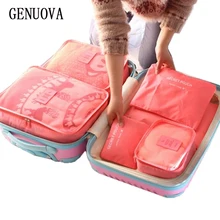 6 шт. один комплект багажа нейлоновая Упаковка Куб дорожные сумки система Прочная Большая емкость унисекс сумка для организации и сортировки одежды