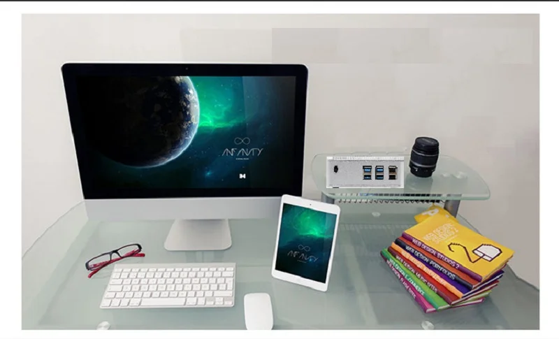 Qinlan безвентиляторный i3 Мини-ПК, неттоп, Core i3 5010u, Поддержка двойной Дисплей VGA и HDMI, WI-FI, промышленные Мини-ПК, ТВ коробка