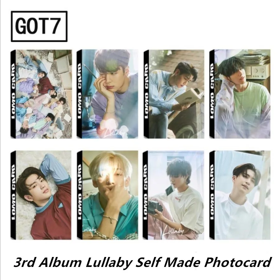 

Kpop GOT7 3rd Album Lullaby Paper Lomo Photo Card Self Made HD Photocard Fans Collective Cards 30pcs