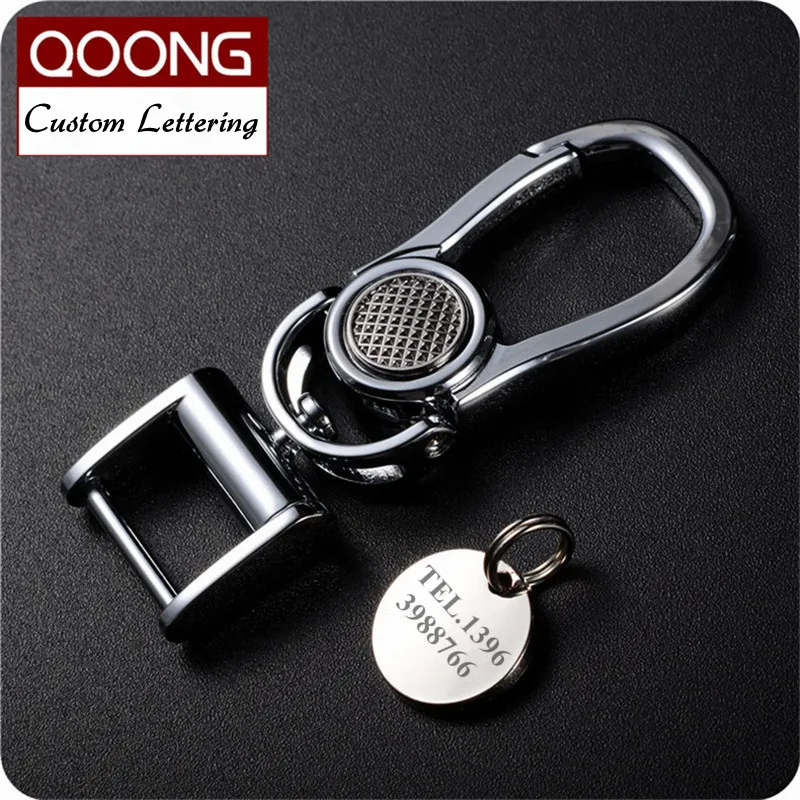 

QOONG 2018 New High Grade Metal Car Keychain Chaveiro Detachable Key Chain Ring Holder For Men Waist Hanged Keyring Y63
