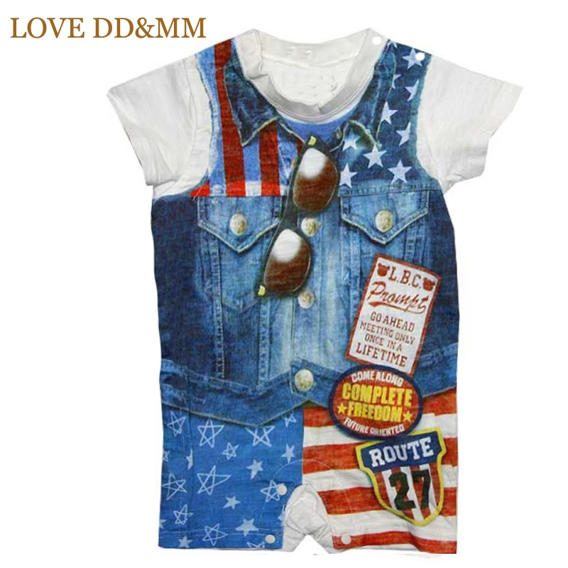 Лидер продаж летняя новая одежда для маленьких мальчиков с надписью LOVE DD & MM