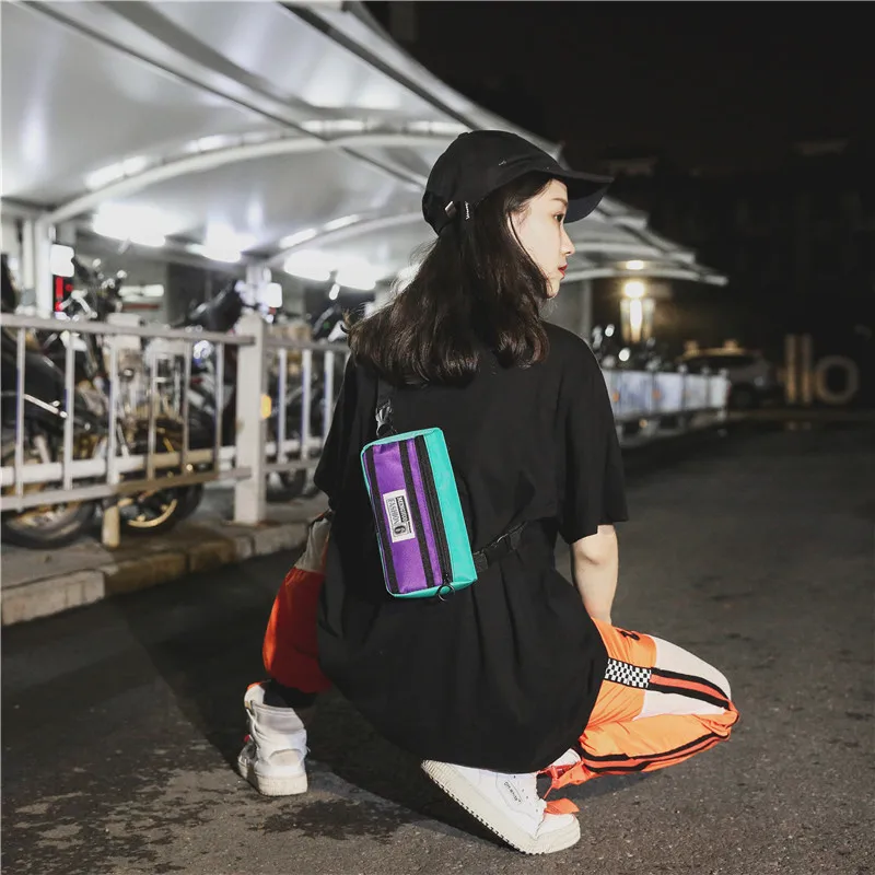 Menghuo Unisex Fanny Pack Belt Bag Panelled Waist Bag Purse Chest Fanny Pack Travel Cashier Belt Hip-hop Rock Boys Girl Bag 2018BPXG8474