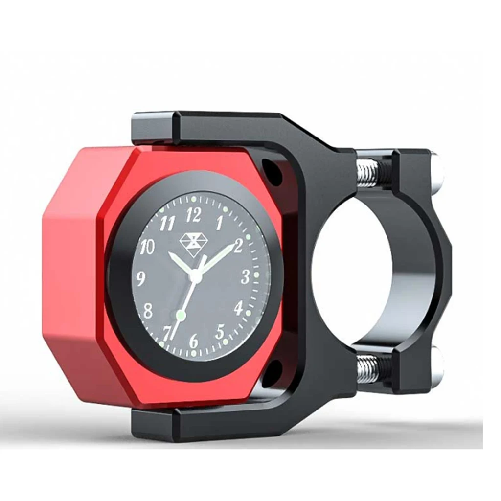 

7/8' Handlebar Motorcycle Dial Clock Thermometer Luminous for Honda Chrome Outdoor Tools