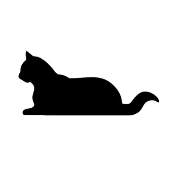 

15*6.9CM Sitting Cat Car Cover Scratches Animal Decals Lovely Cartoon Car Sticker Black/Silver C4-0664