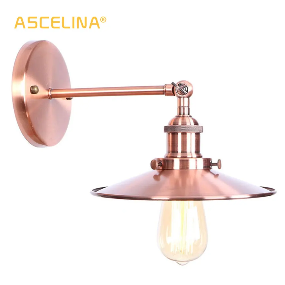 Modern Industrial Wall Light Fitting Rose Gold Metal Lamp Shades sconce Lighting 