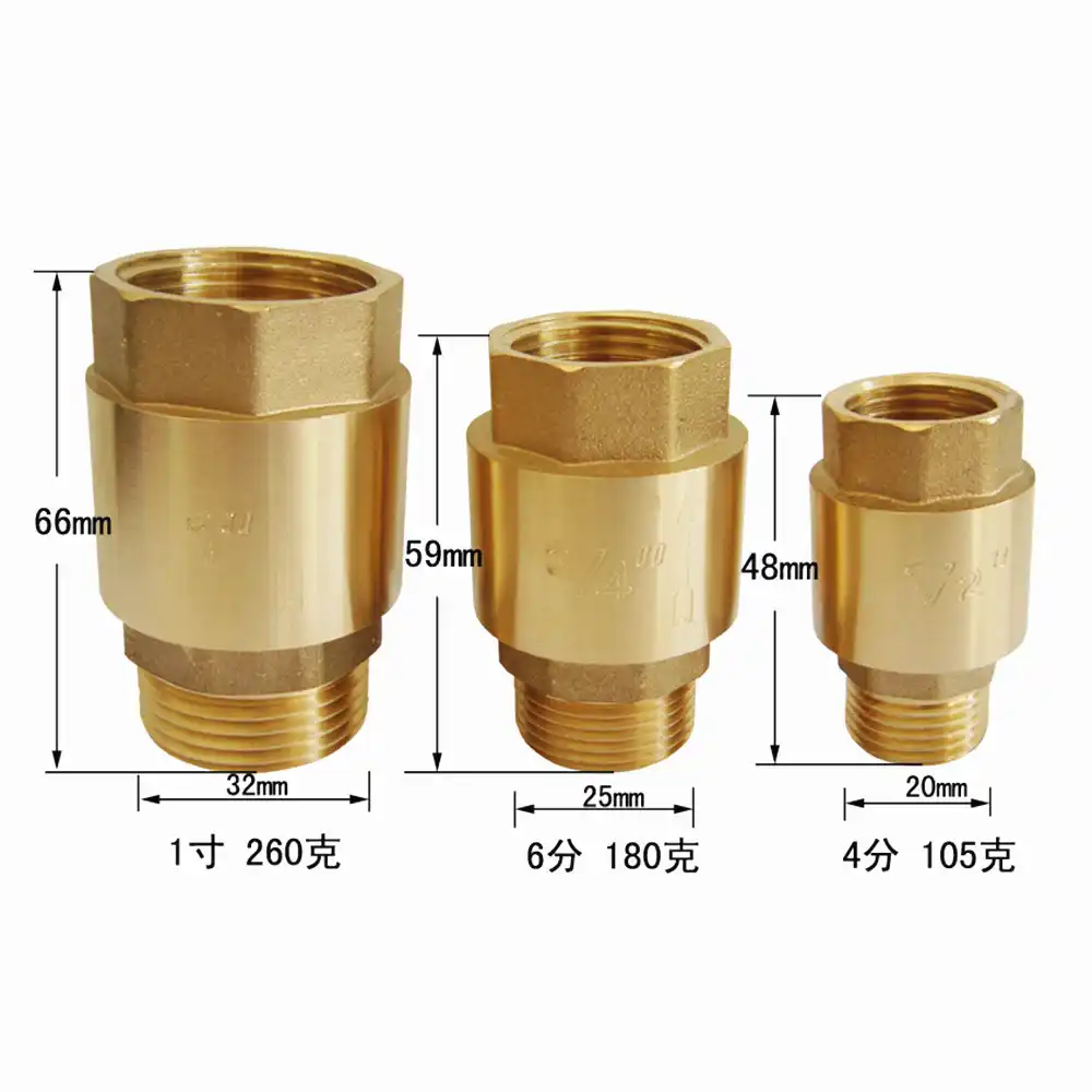 Hooshing Brass Check Valve 1//2 Female to 1//2 Male Thread Non Return One Way Nickel Plated Silver