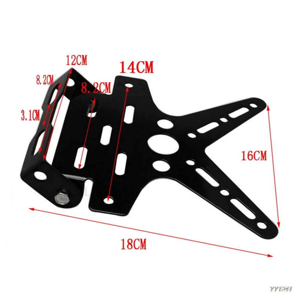 Черный Регулируемый держатель номерного знака для мотоцикла, задний кронштейн номерной знак