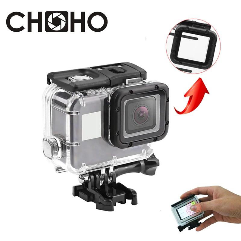 Hero7 Водонепроницаемый чехол Корпус для дайвинга+ Сенсорная дверь 40 м Подводное крепление оболочка для GoPro Hero 5 6 7 черный Go Pro Аксессуары