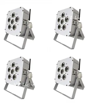 

Free Shipping Factory Directly Sale (4 pcs/lot ) Battery power & Wireless par 6*10W RGBW 4 in1 LED Slim Par Light, LED Flat Par