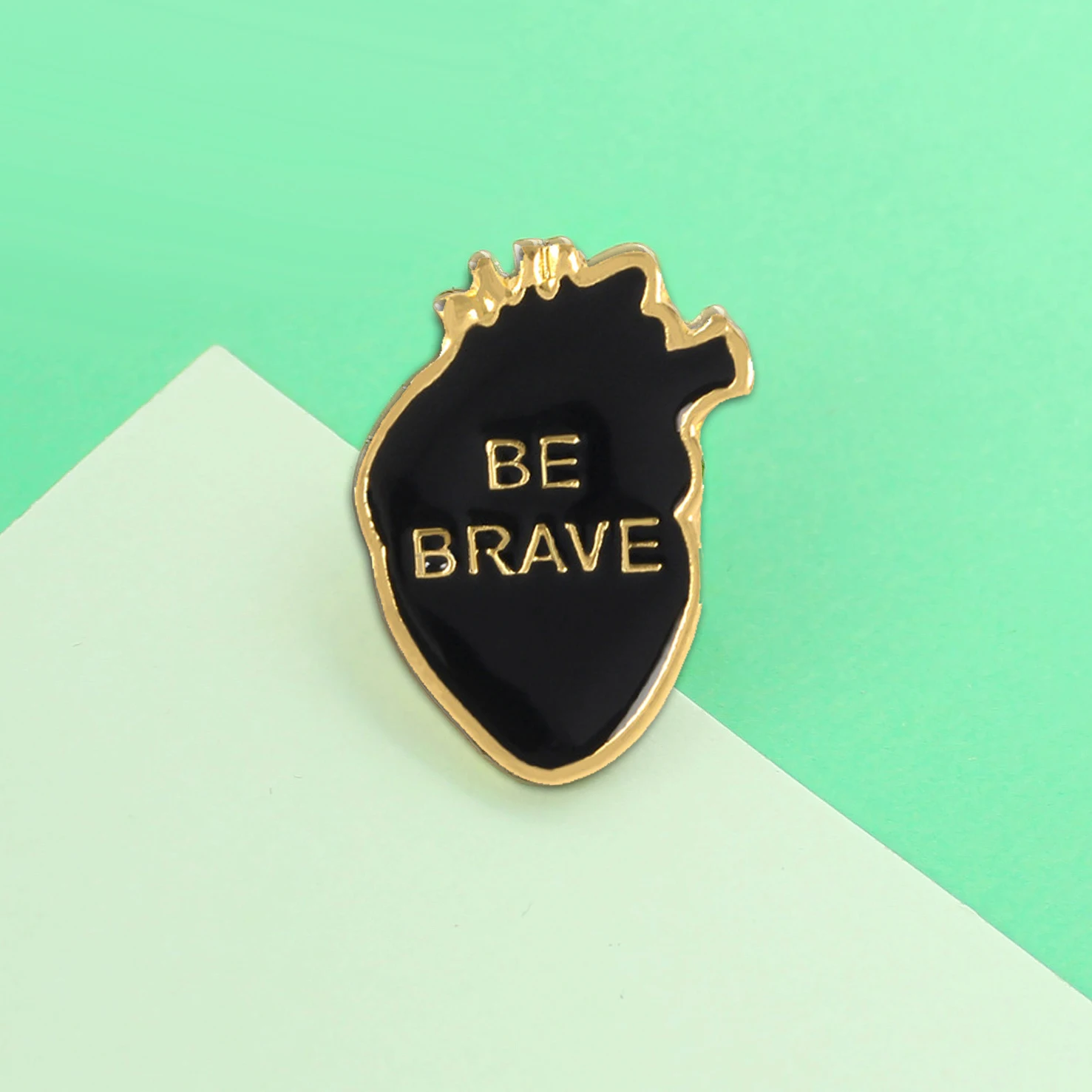 Значки с героями мультфильмов буквы BE BRAVE броши черные органные эмалированные