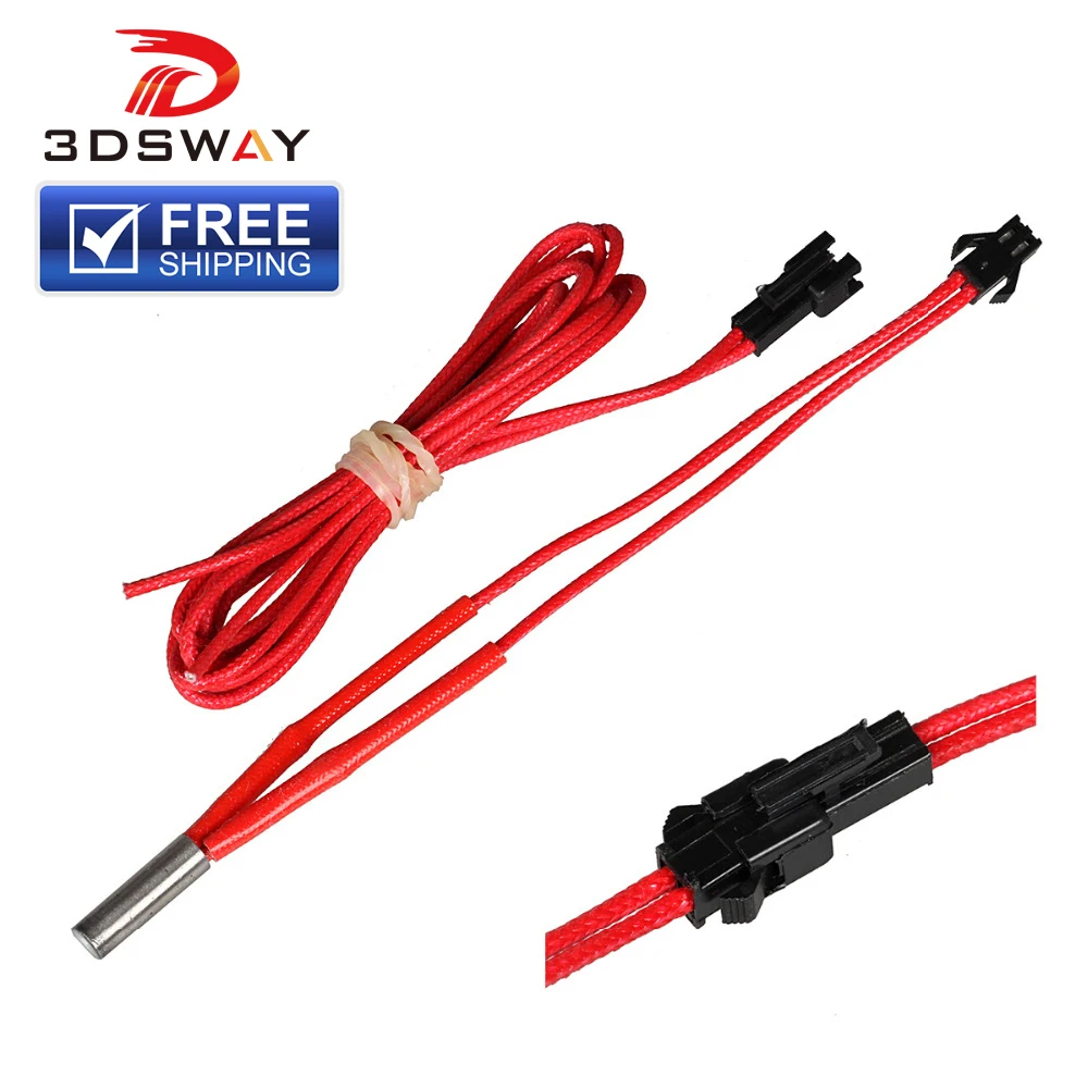 3DSWAY 3D Printer Parts 1M 1.5m 2 Meter Optimized Version Heater 12V/24V 40W Heating Pipe with Plug Connector Heating Tube 1pcs