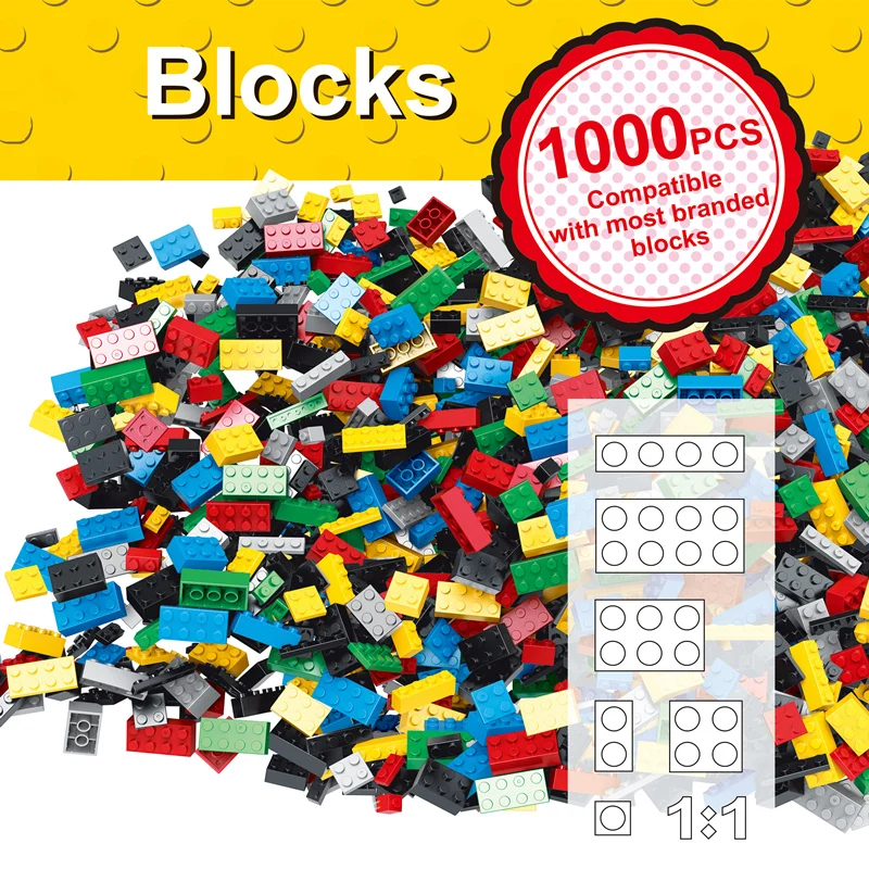 

1000PCS Building Blocks DIY Colorfull Base Creative Bricks Educational Children Toy Compatible with L blocks