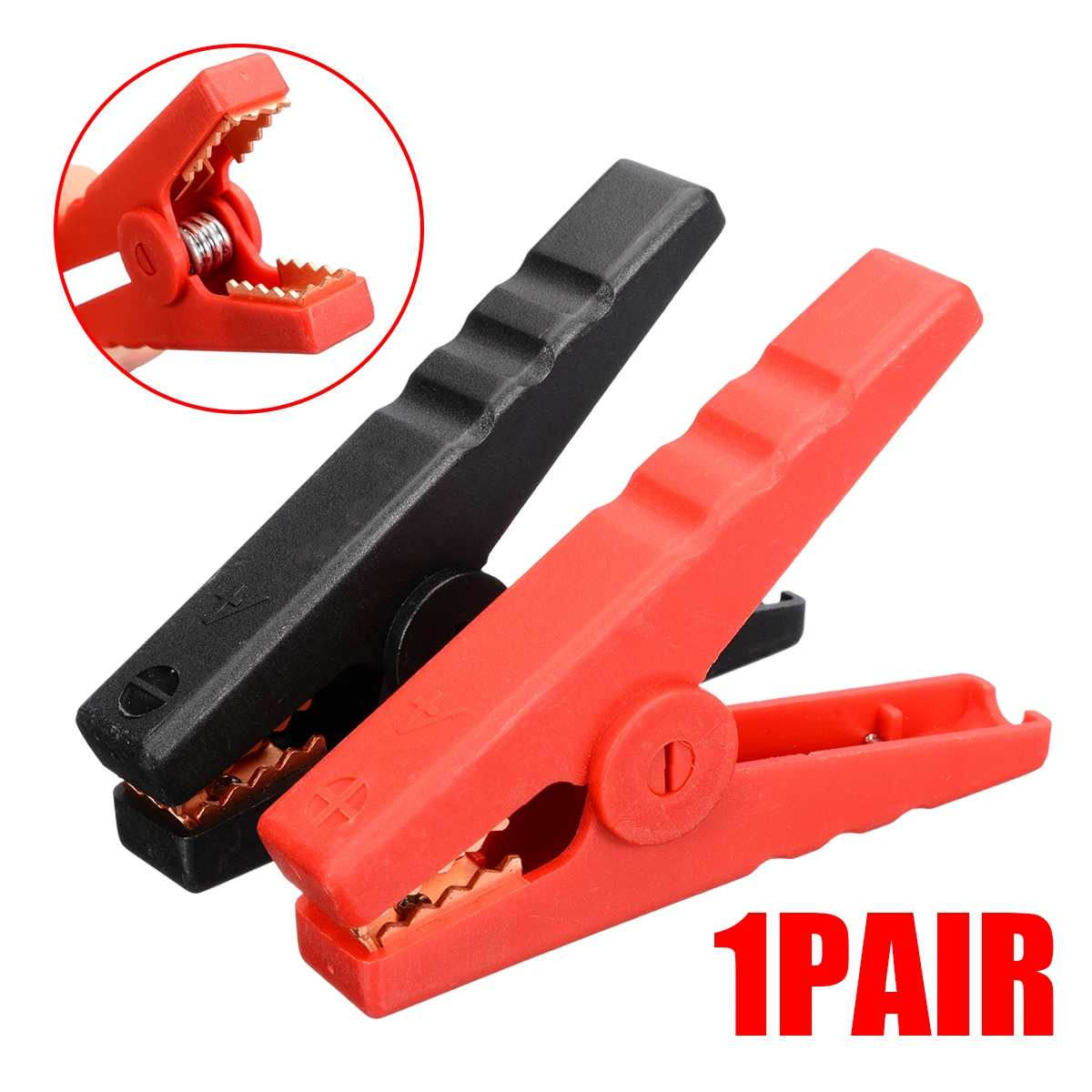 2pcs Crocodile Alligator Clip Fully Insulated 100A Car Battery Alligator Test Clamps Clips for Battery Chargers