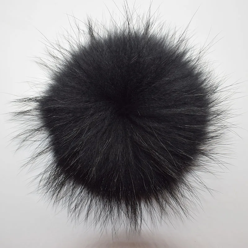 raccoon fur pompom black 3