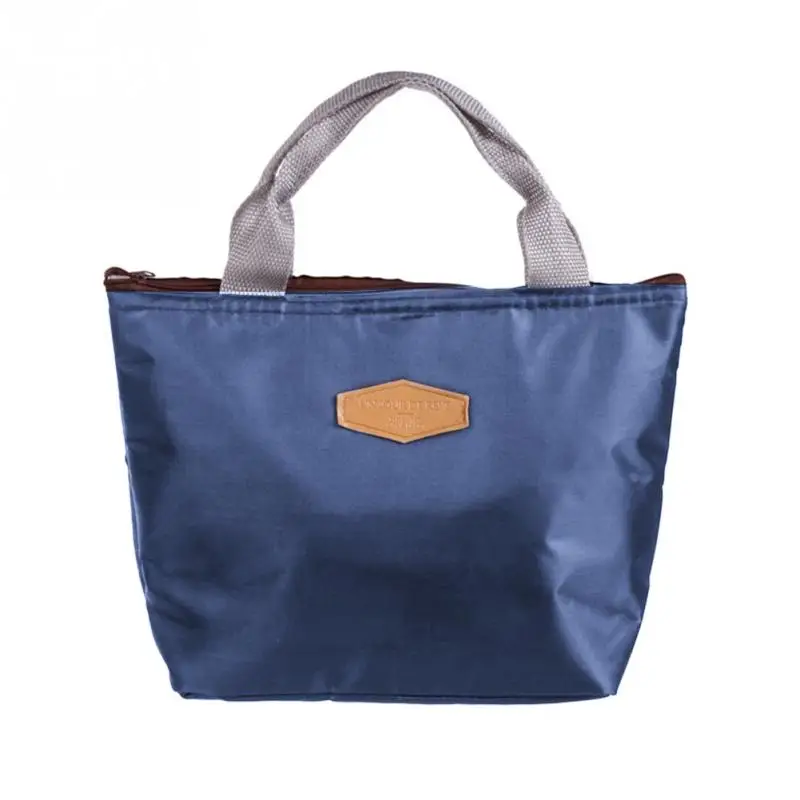 dark blue Оксфордские сумки для обеда, женские, мужские, Детские изолированные термосумки-холодильники, сумка-тоут для пикника, прочная сумка Bolsa Termica Lonchera, одноцветная - Цвет: dark blue