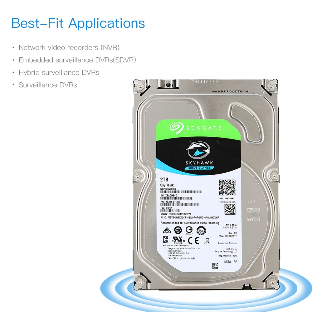  Disco Duro de vigilancia Seagate 2TB disco duro de vigilancia disco duro interno 5900 RPM SATA 6 Gb