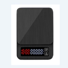 10 кг 1 г ЖК-цифровые электронные капельные кофейные весы с таймером Черный Большой кухонный противовес веса кофе USB капельные весы таймер