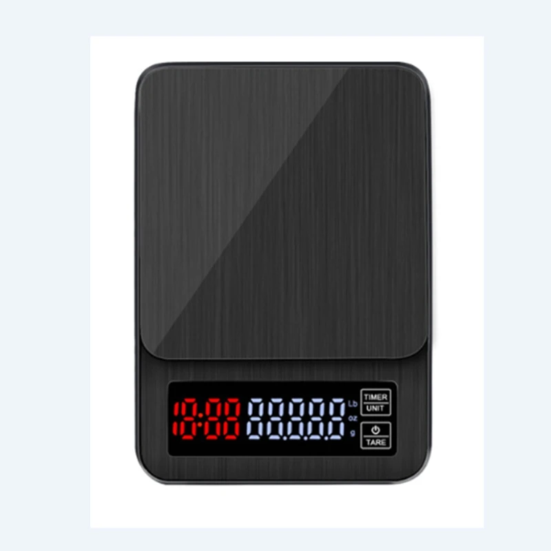 

10kg 1g LCD Digital Electronic Drip Coffee Scale with Timer Black Big Kitchen Baking Coffee Weight Balance USB Drip Scale Timer