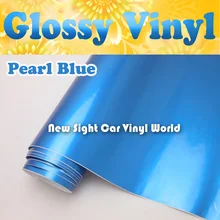 Высокое качество Глянцевая жемчужно-синяя виниловая пленка рулон без пузырей для автомобиля Размер: 1,52*30 м/рулон