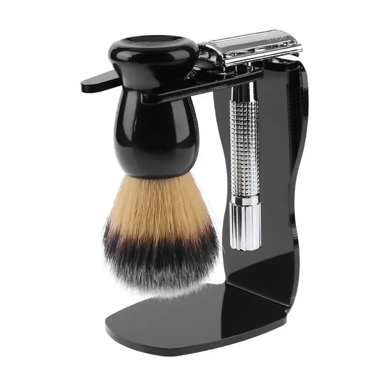 

3 In 1 Men's Shaving Soap Bowl +Shaving Brush+ Shaving Stand Bristle Hair Shaving Brush Men Beard Cleaning Tool dropship