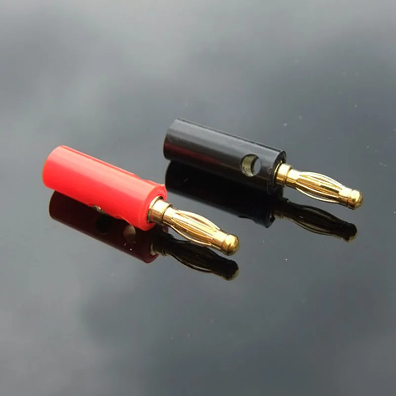 Red Black 4MM Banana Plug Gilded Lantern Plug Speaker Terminal with a Set Screw No Welding