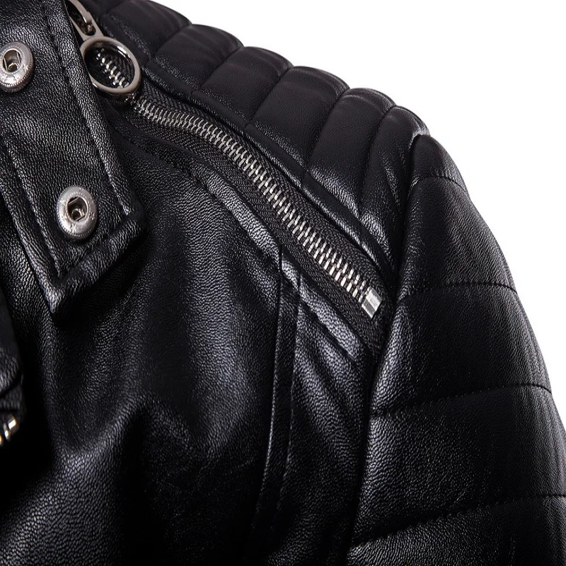Brand men's clothing direct aowofs2018 men's classic diagonal pull leather high quality motorcycle leather jacket leather jacket