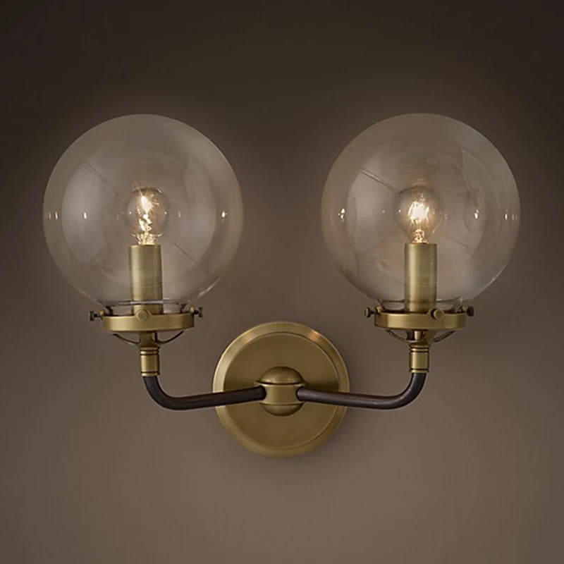 

2017 new Nordic Art decor Vintage LED luminaire wall lamp lampen lights glass globe ball Beanstalk lampshade shade led sconce