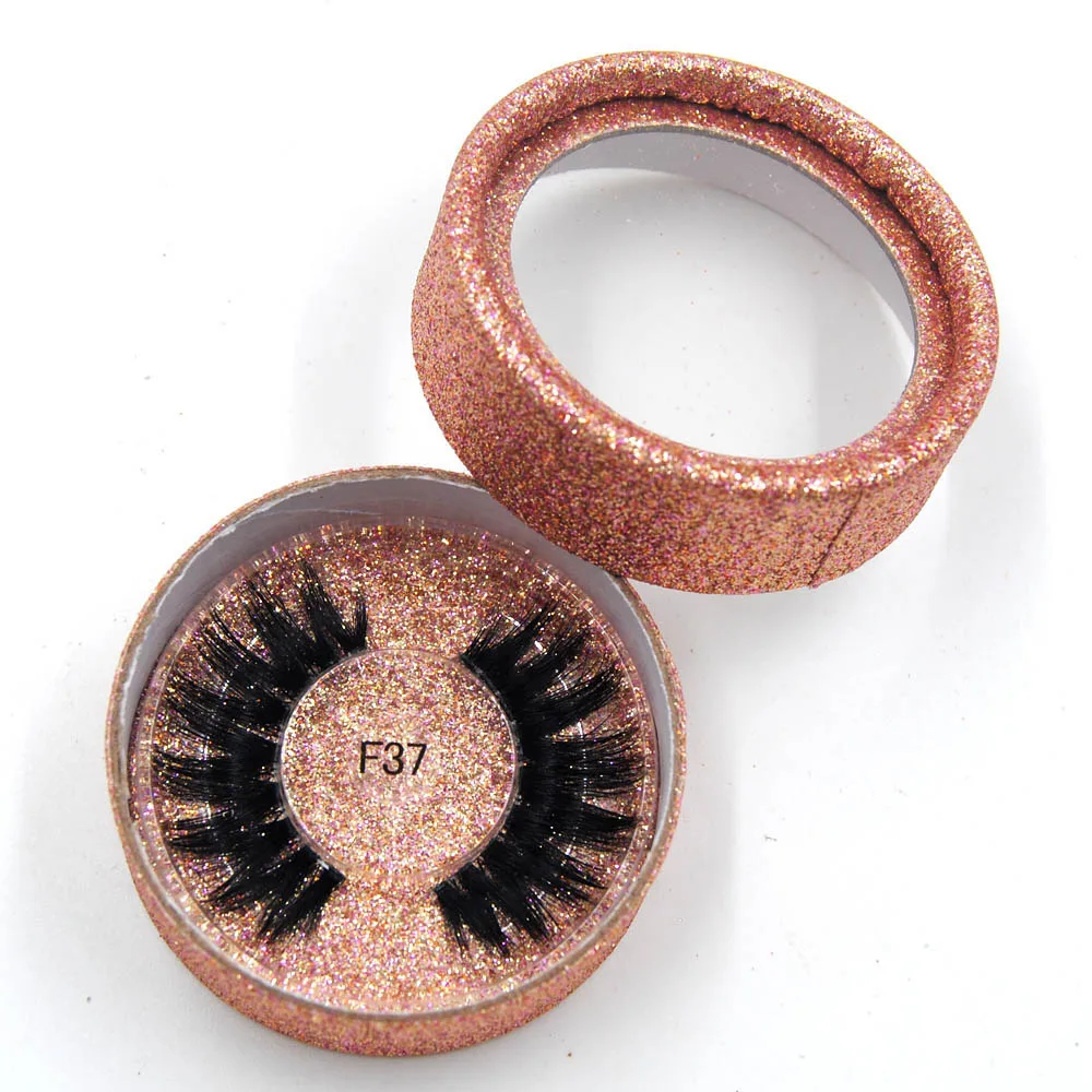 Rose gold F37 3D норковые ресницы с индивидуальные коробки розовое золото; круг Дело коробка с Частный логотип для сыпучих whalesale закажите прозрачный ресниц - Цвет: Rose gold F37