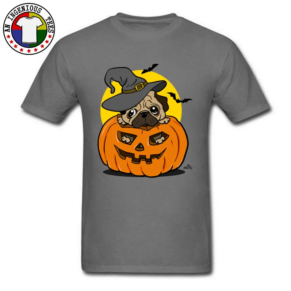 Halloween pug dog Autumn All Cotton O-Neck Tops Tees Short Sleeve Custom T Shirt New Design Camisa T-shirts Drop Shipping Halloween pug dog carbon