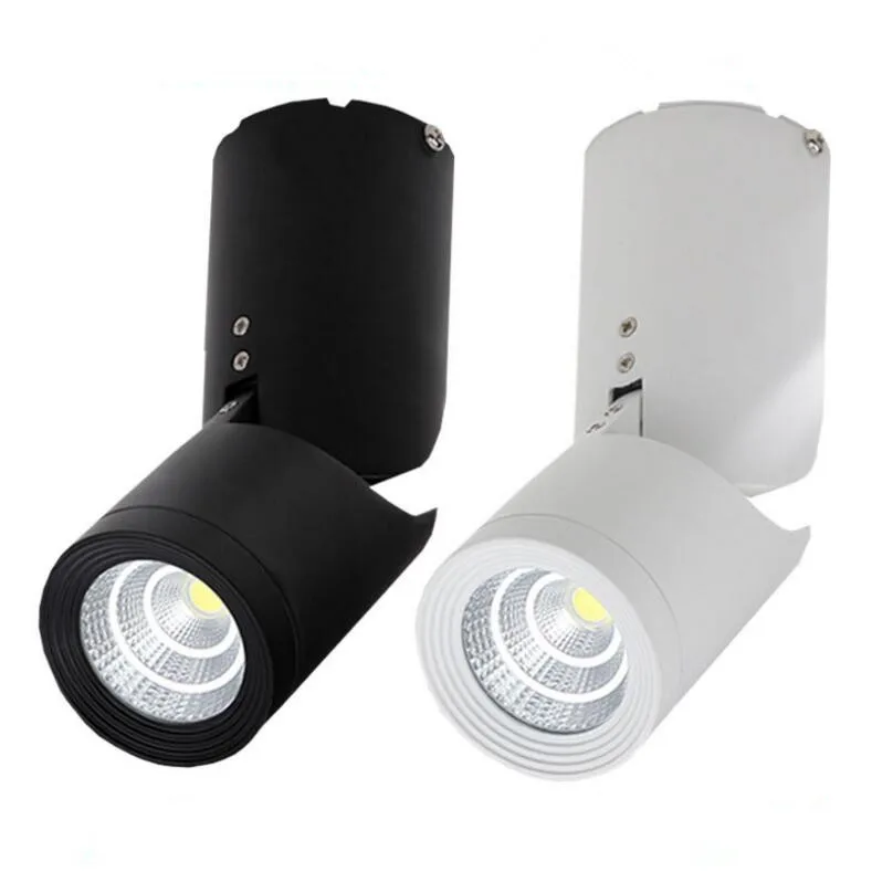 

Free Shipping Dimmable 15W COB Led Downlights 360 degree Rotation Surface Mounted Ceiling Spot Ceiling light Warm Cold White