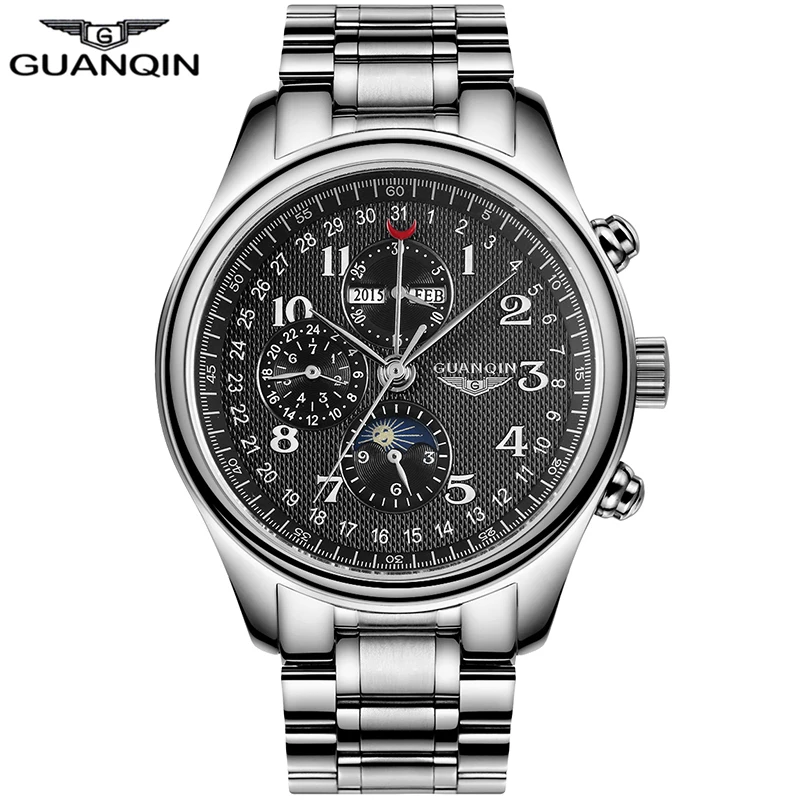 GUANQIN Mannen часы многофункциональные автоматические механические