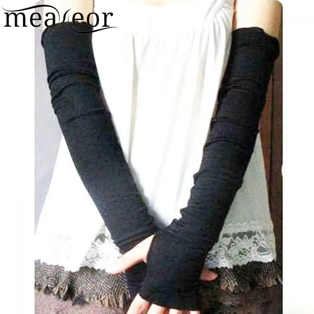 Meaneor Spring Summer Women Arm Warmers Chic Cotton UV Protection Arm