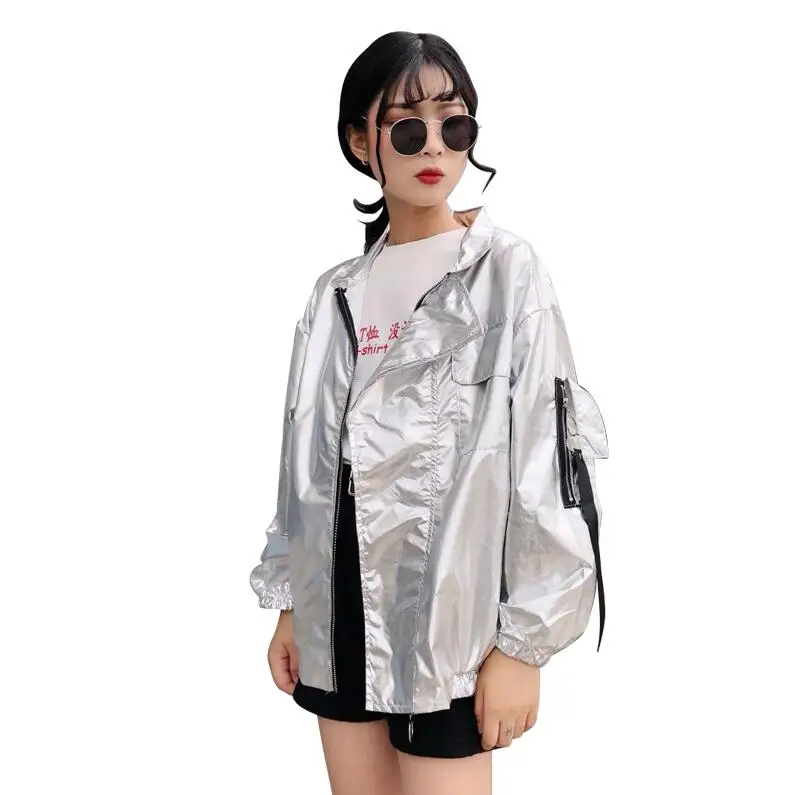 Summer Harajuku personality laser loose thin Sun protection jacket