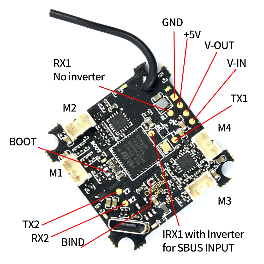 Mobula7 Запчасти Замена Crazybee F3 Pro Контроллер полета SE0802 1 2S CW CCW двигатели для Mobula 7