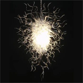Cheap 2019 Cheap Blown Glass Chandelier High Ceiling Decorative Hanging Lamp Mouth Blown Glass With 110v-240v LED Bulbs