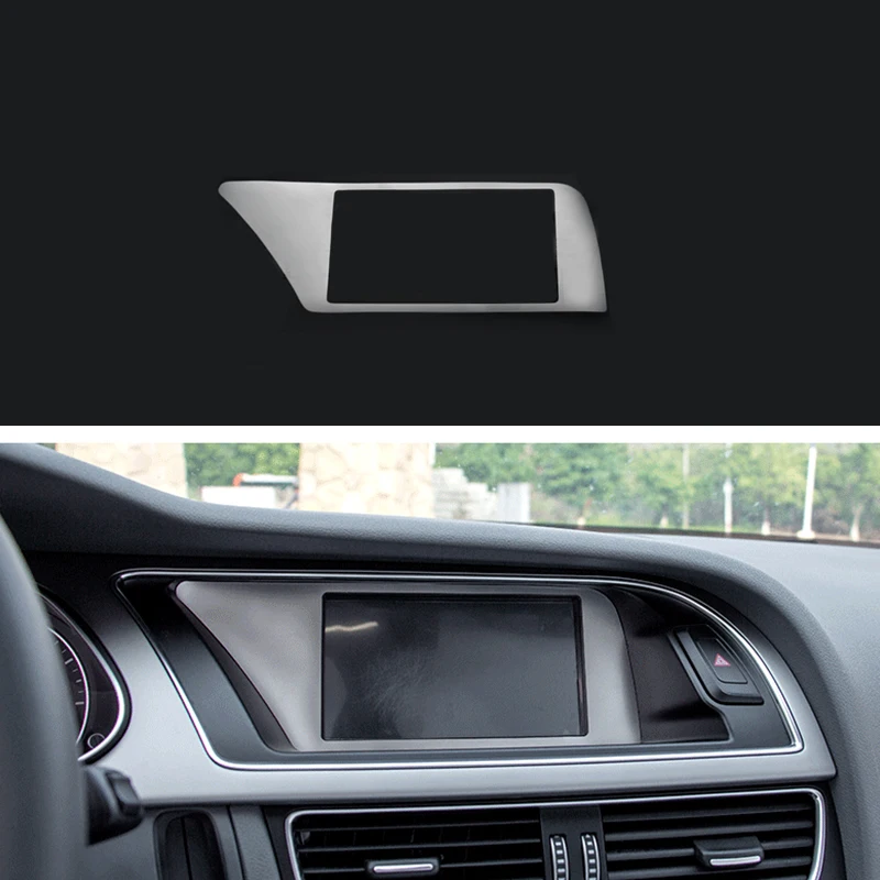 Нержавеющая центр gps навигатор инструмент рамка Накладка для Audi A5 13 2016 и A4 B8 09