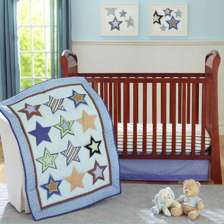 7pcs Embroidery Infant Baby Girl Bedding Crib Sets Baby Bed Linen