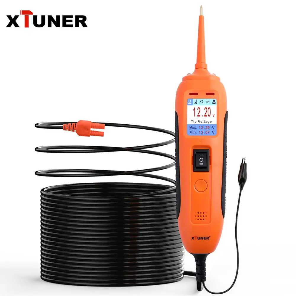 

XTUNER PT1001 12V/24V Car Battery Tester Circuit Tester Power Probe DC/AC Power Electric Circuit Auto Electrical System Scanner