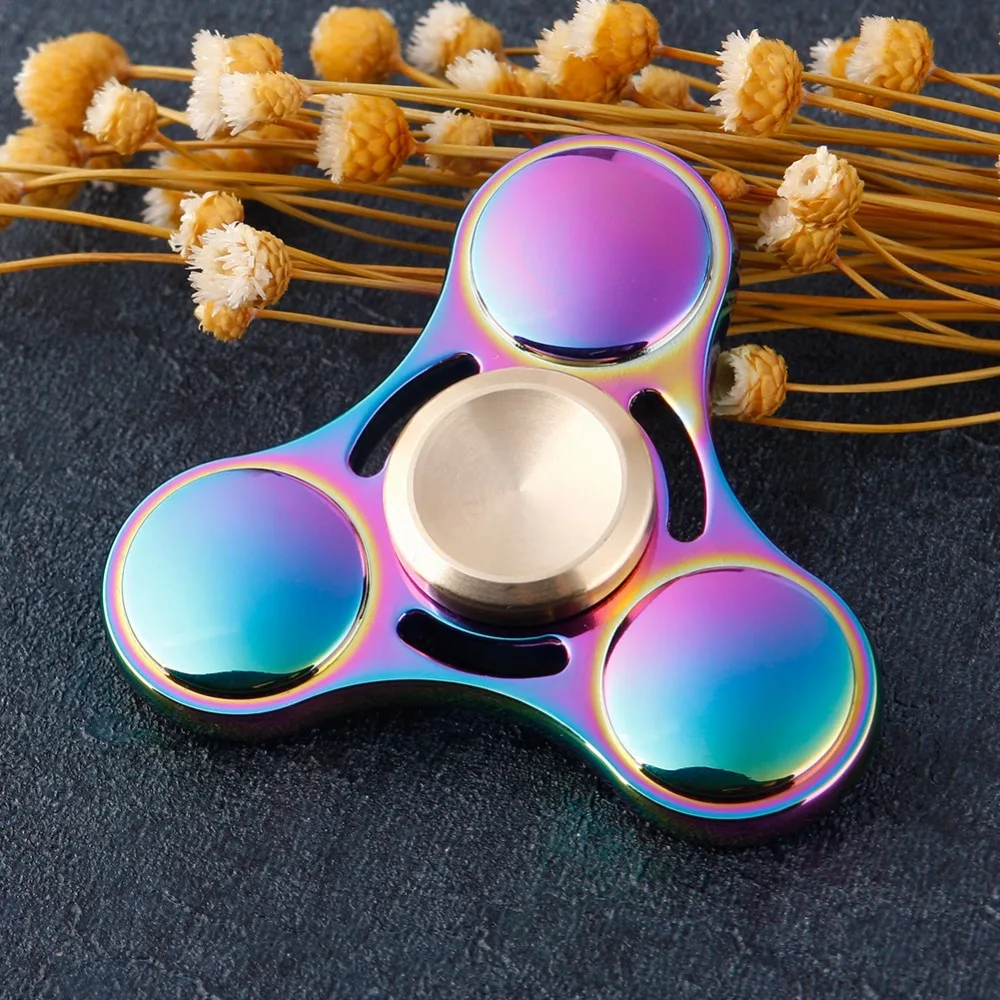 Rainbow Alloy EDC Hand Spinner Round Tri Fidget Desk Games High Speed Focus Stress Relief Toys#236933 | Игрушки и хобби