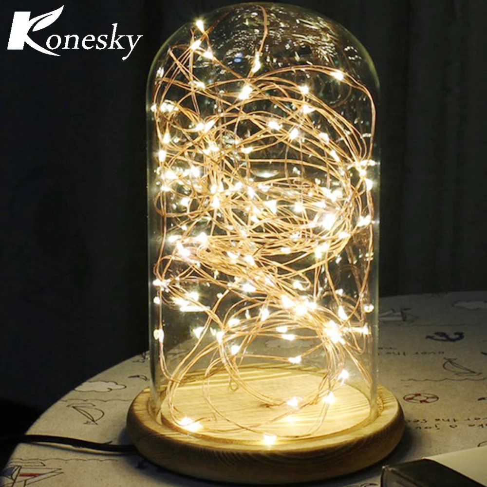5m 50 led copper wire string lights night light holiday christmas tree lights free shipping