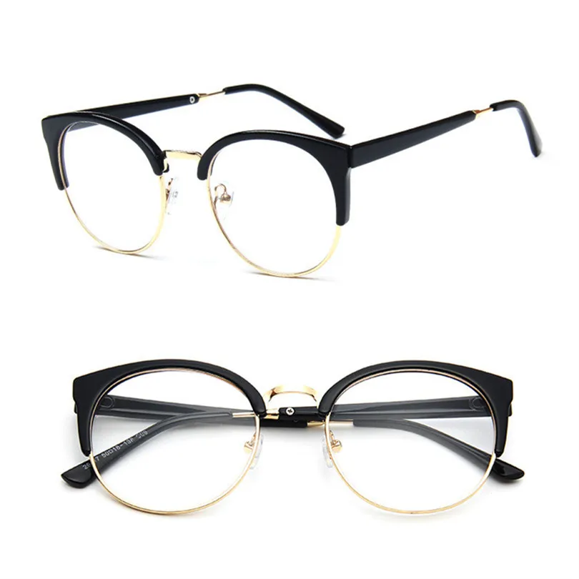 

Vintage Metal Frames Retro Goggles Frames Glasses Women Men Transparent Optical Myopic Spectacle Semicircle Eye Glasses Frame