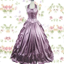 Halloween costume Light purple halter dress shoulder hanging Gothic Lolita court dress to send pannier Lolita cosplay costume