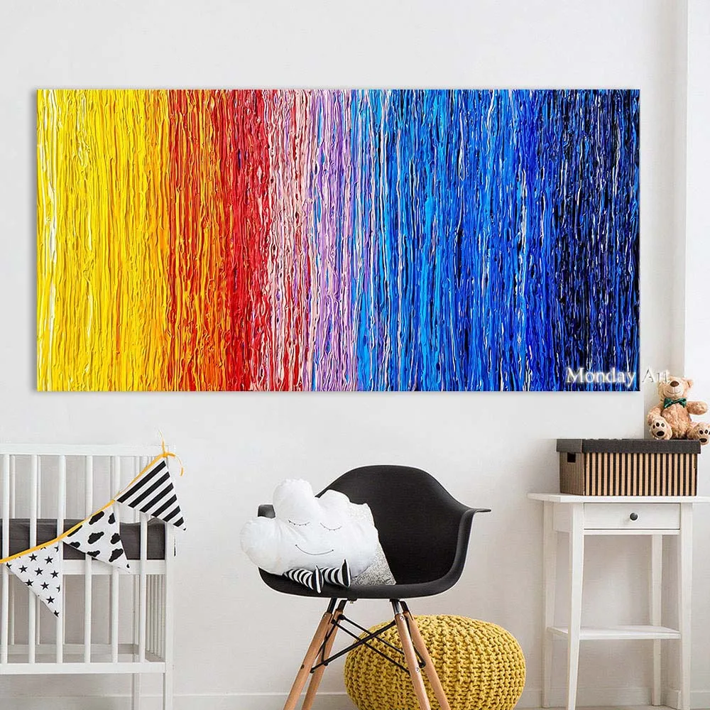 

New Hand Painted Modern Abstract Oil Painting Wall Decor Landscape Canvas Painting colorful picture For Living Room Decoration