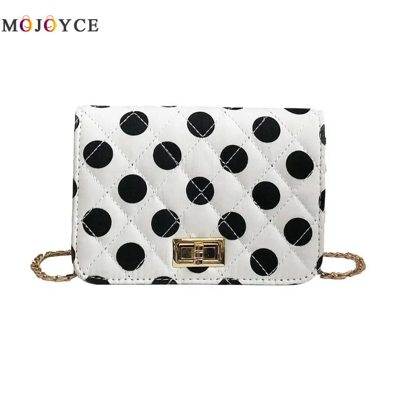 

Retro Polka Dot Ladies Messenger Shoulder Bag Mini Size Chain Flap Crossbody Bag for Women Casual Handbag Bolsa Feminina