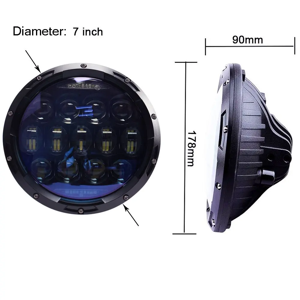 

7" Inch Projector Headlights Set with DRL/Amber Turn Signal for Jeep Wrangler JK TJ LJ 1997-2017