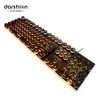 Steampunk Retro Gaming Keyboard Russian/English Layout Round Keycap Backlit USB Wired Glowing Metal Panel Crystal Border ► Photo 2/6