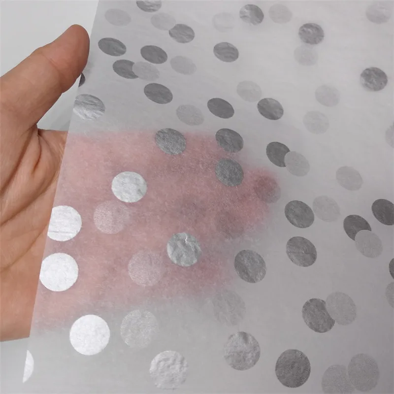 50 pçs bolinhas metálicas tecido papel para
